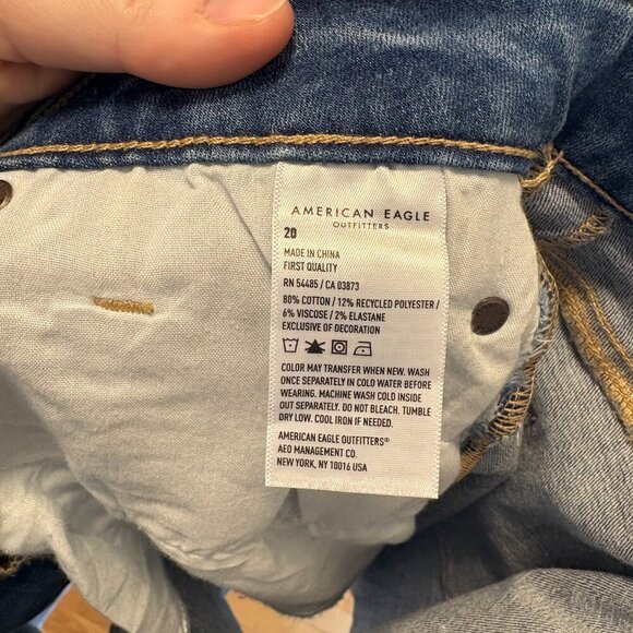 American Eagle Next Level Stretch Midi Jean Shorts Size 20 Summer Denim Western - Picture 8 of 9